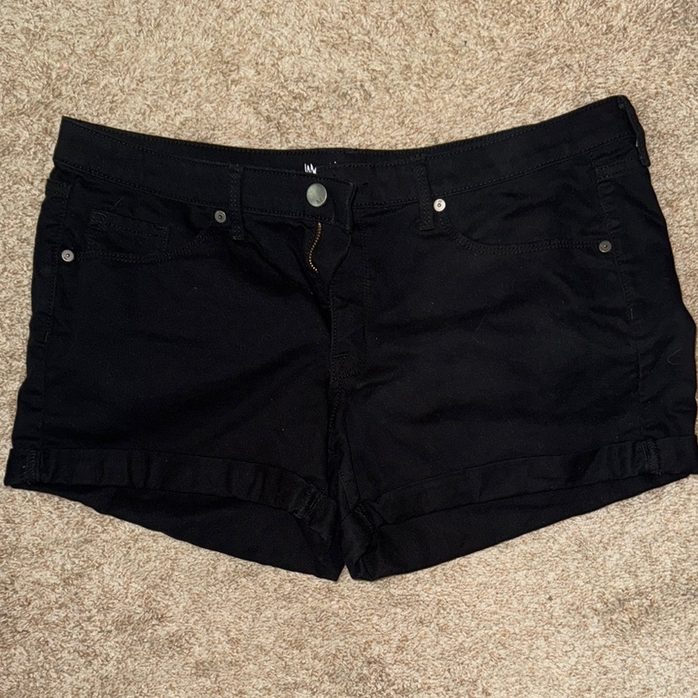 Mossimo Supply Co Black Jean Shorts with Distressed Hem